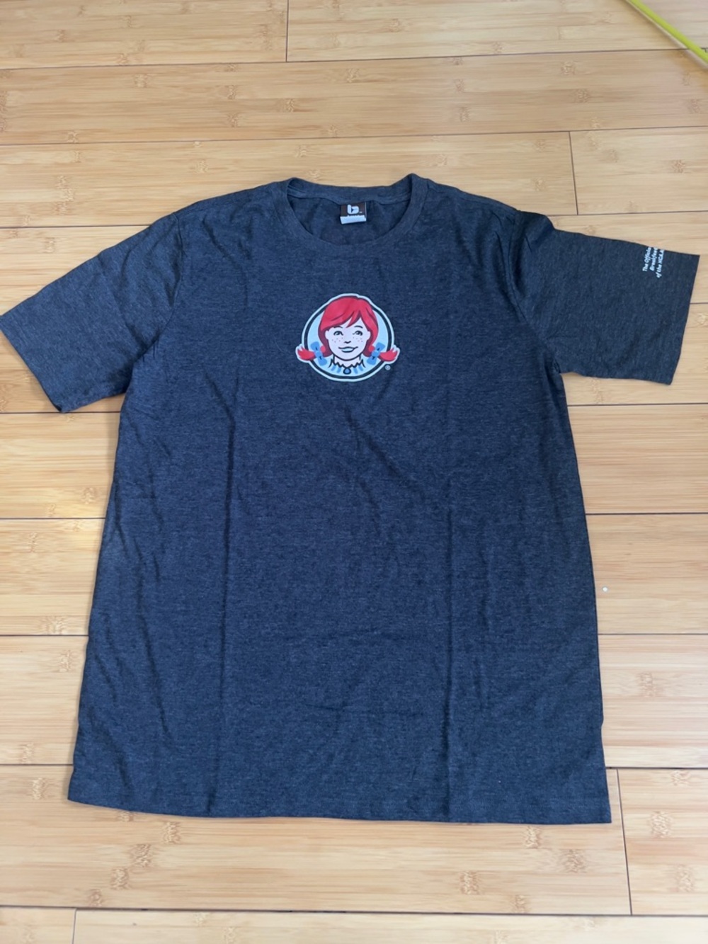 Barco Uniforms Charcoal Short Sleeve Tee with Red Graphic Wendy’s